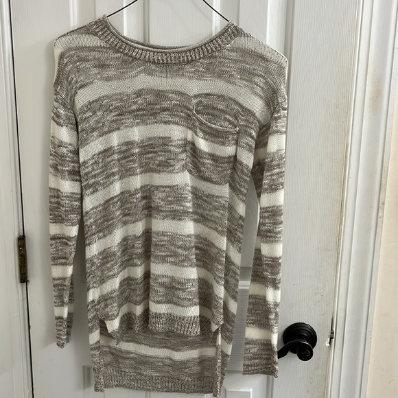 Pink republic brown and white striped lightweight sweater - Picture 3 of 3